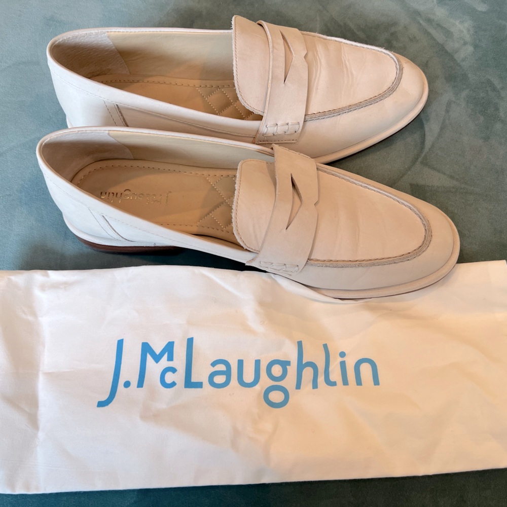 Suede off white/cream J. McLaughlin loafers